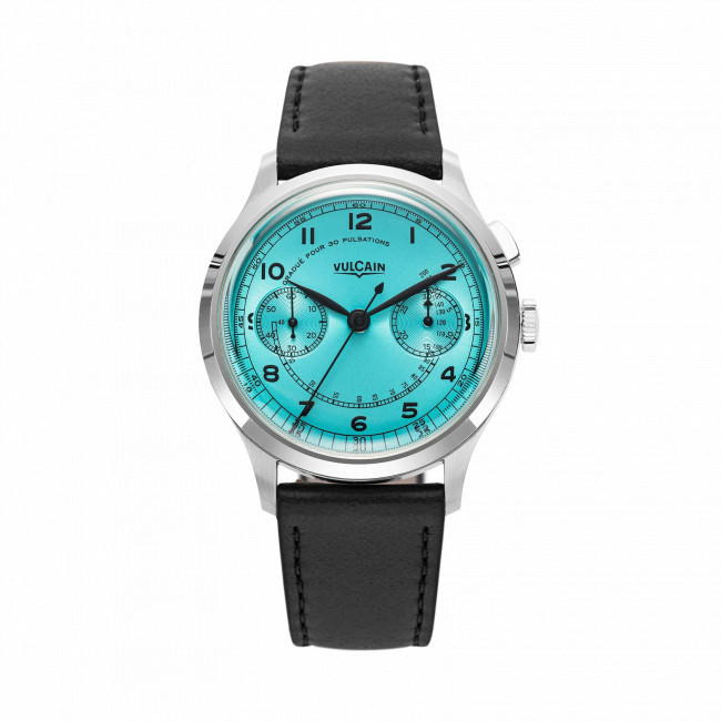 VULCAIN MONOPUSHER HERITAGE TURQUOISE 650167A38.BAC201