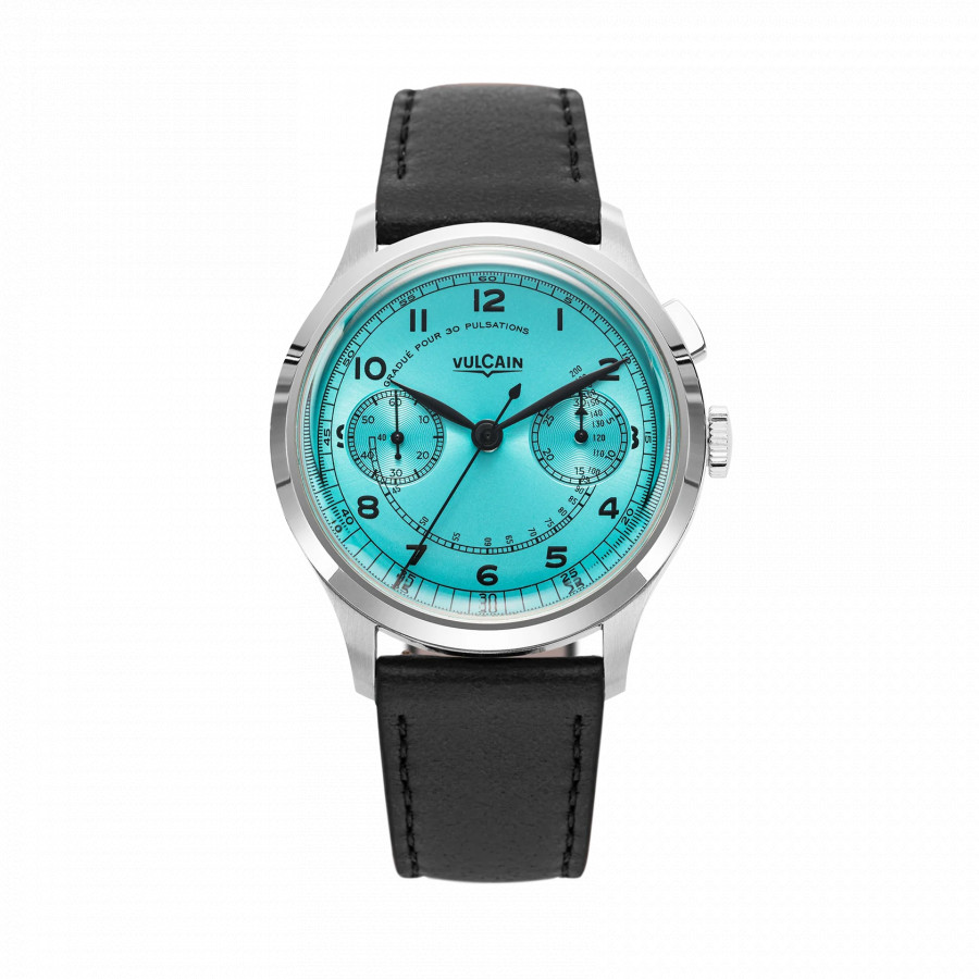 VULCAIN MONOPUSHER HERITAGE TURQUOISE 650167A38.BAC201