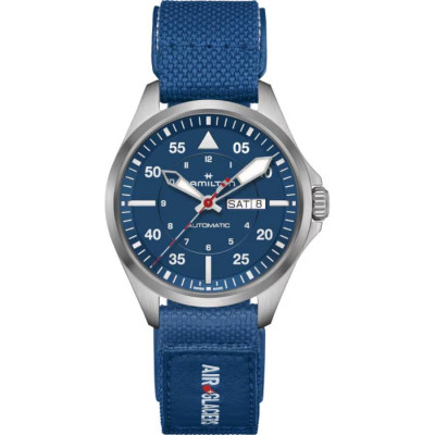HAMILTON KHAKI AVIATION PILOT DAY DATE  AIR-GLACIERS EDITION