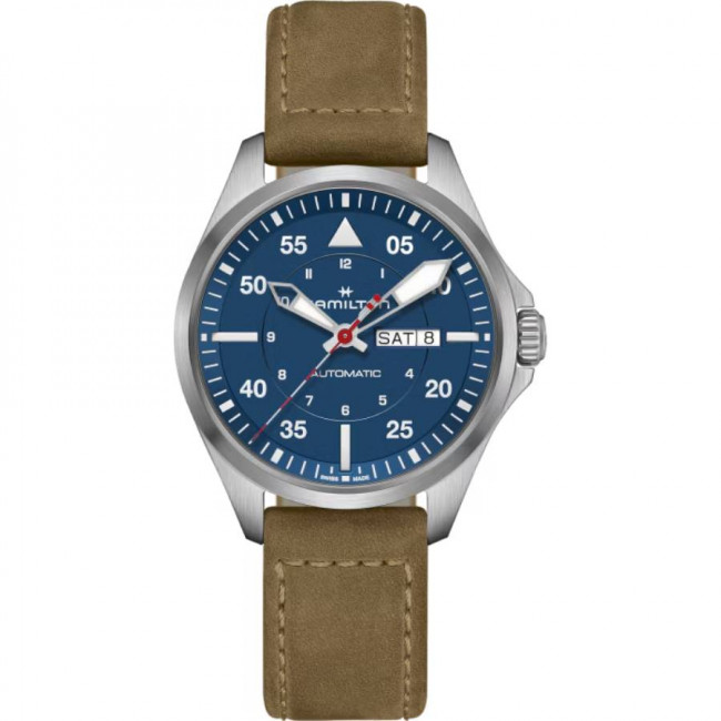 HAMILTON KHAKI AVIATION PILOT DAY DATE AIR-GLACIERS EDITION H64655941