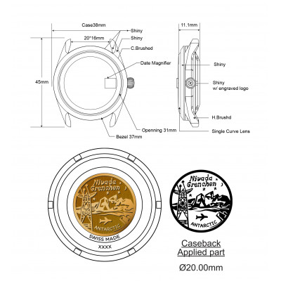 NIVADA GRENCHEN SUPER ANTARCTIC BLUE 38 mm